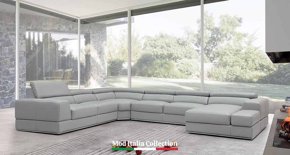 MI-5106 Pella Sectional in Light Grey with sleek design and plush comfort | Vrxco.com