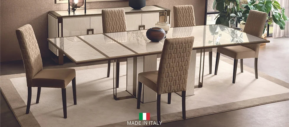 Poesia Collection Dining Room Set with elegant design and luxurious upholstery | Vrxco.com