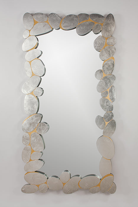 4438-FMF Oversize Mirror with silver and gold accents | Vrxco.com