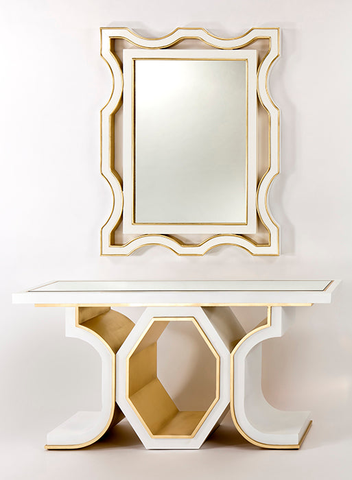 4452-D Wood Mirror Insert Console Table with modern design | Vrxco.com