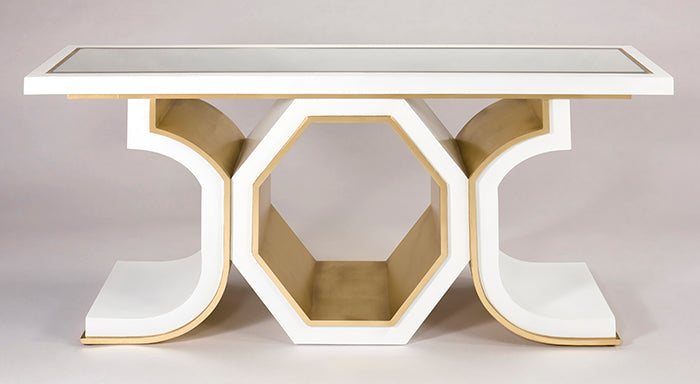 4452-D Wood Mirror Insert Console Table with modern design | Vrxco.com