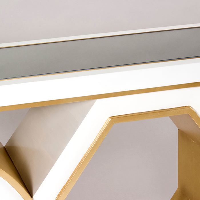 4452-D Wood Mirror Insert Console Table with modern design | Vrxco.com