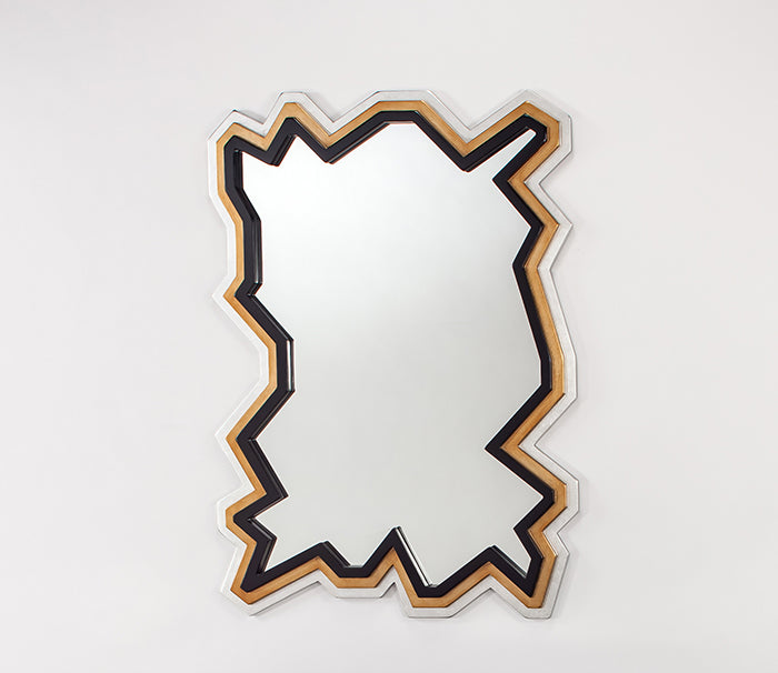 4497-FM Black, Gold, and Silver Wood Trim Mirror - Elegant Decorative Mirror | Vrxco.com