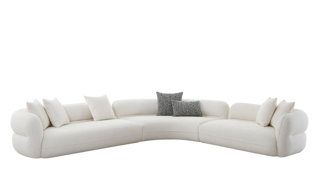 "Divani Casa Drayton - Modern Off-White Fabric Sectional Sofa - Stylish and comfortable living room furniture" | Vrxco.com