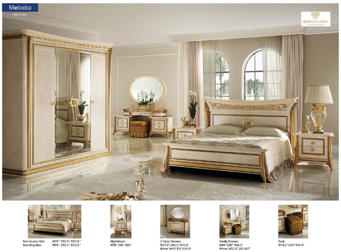 Melodia Night Bedroom Set with luxurious design and quality craftsmanship | Vrxco.com