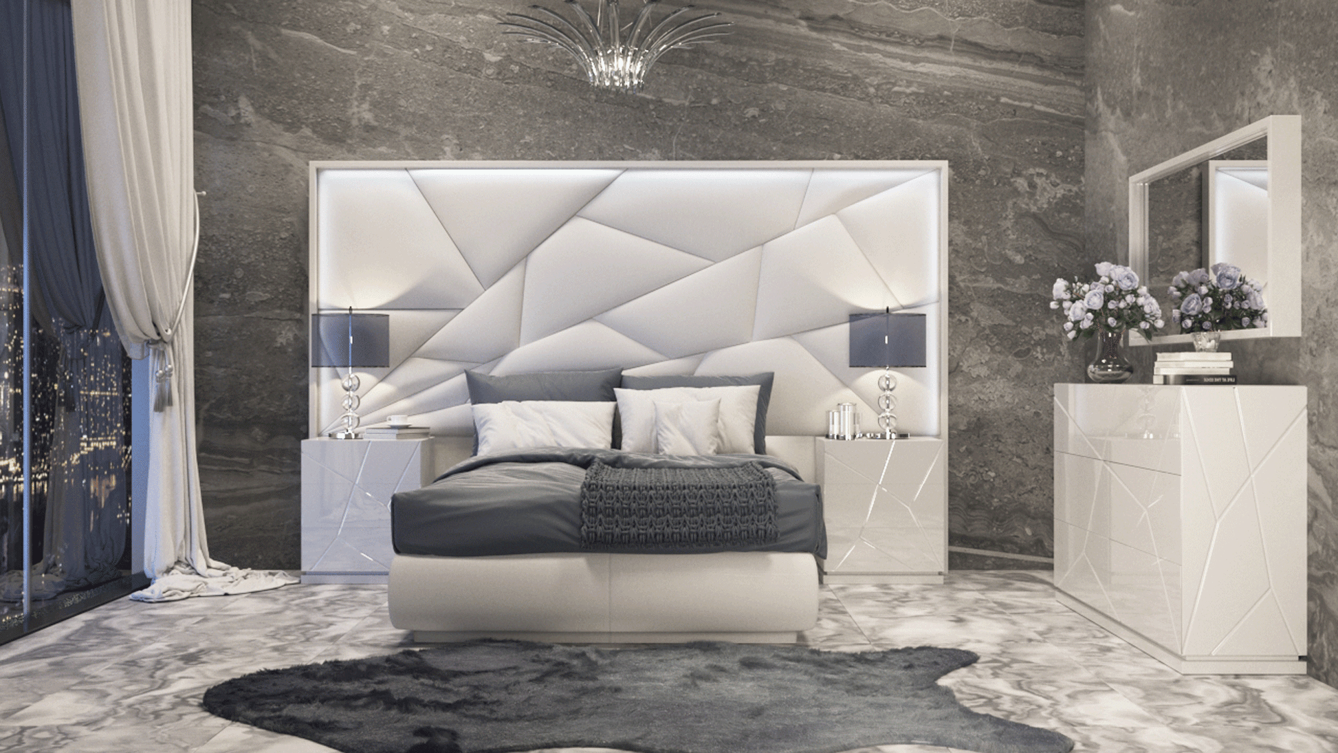 Majesty Bedroom Set with light and Kiu cases for elegant bedroom design | Vrxco.com