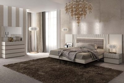 Marina Taupe Bedroom Set with elegant taupe finish and modern design | Vrxco.com