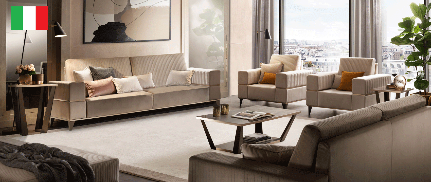 "ArredoAmbra Living Room Collection by Arredoclassic, Italy with exquisite Italian craftsmanship and premium materials" | Vrxco.com