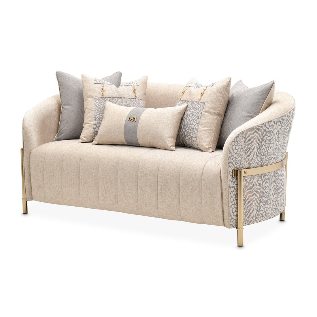 LISBON Loveseat Opal Gold with elegant modern design | Vrxco.com