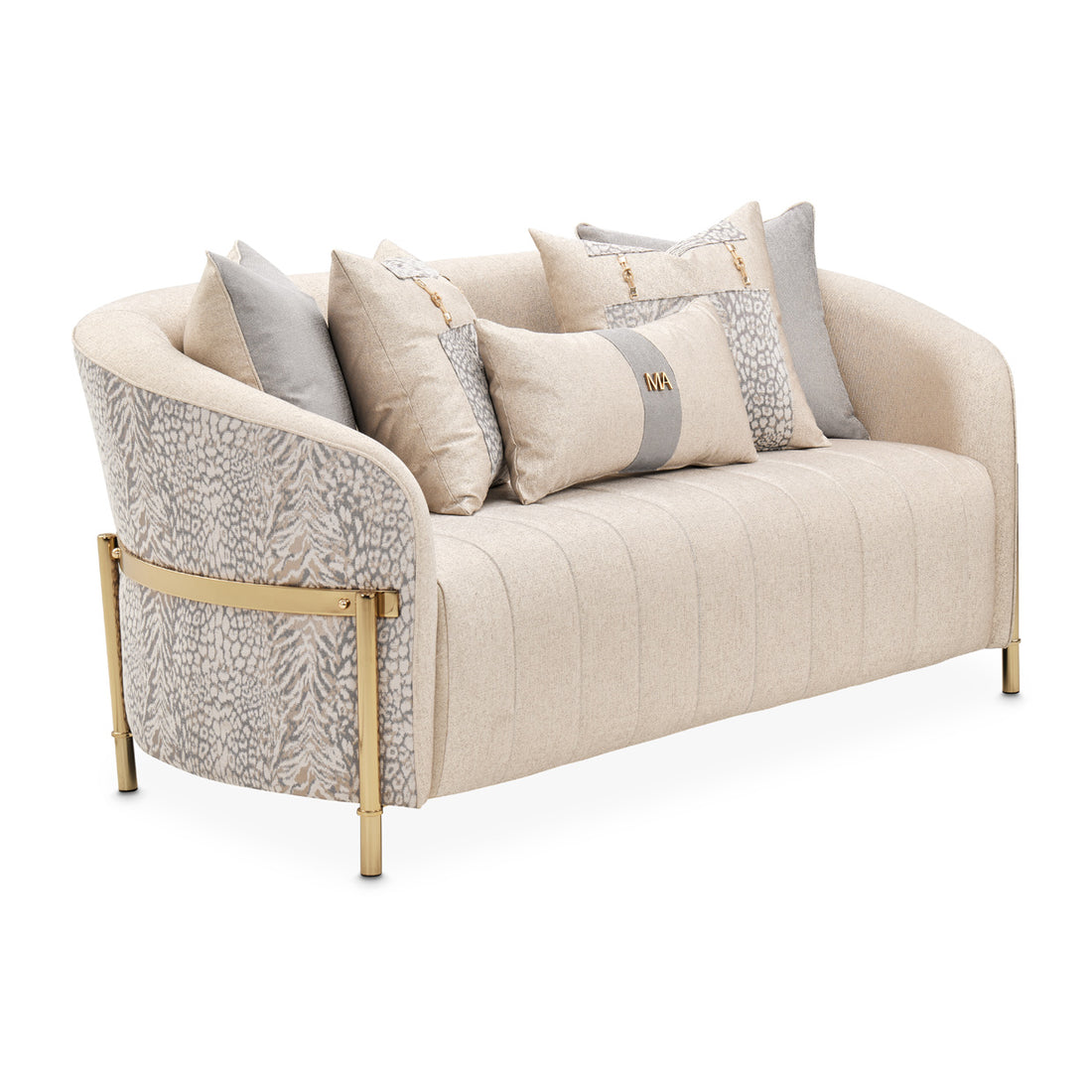 LISBON Loveseat Opal Gold with elegant modern design | Vrxco.com