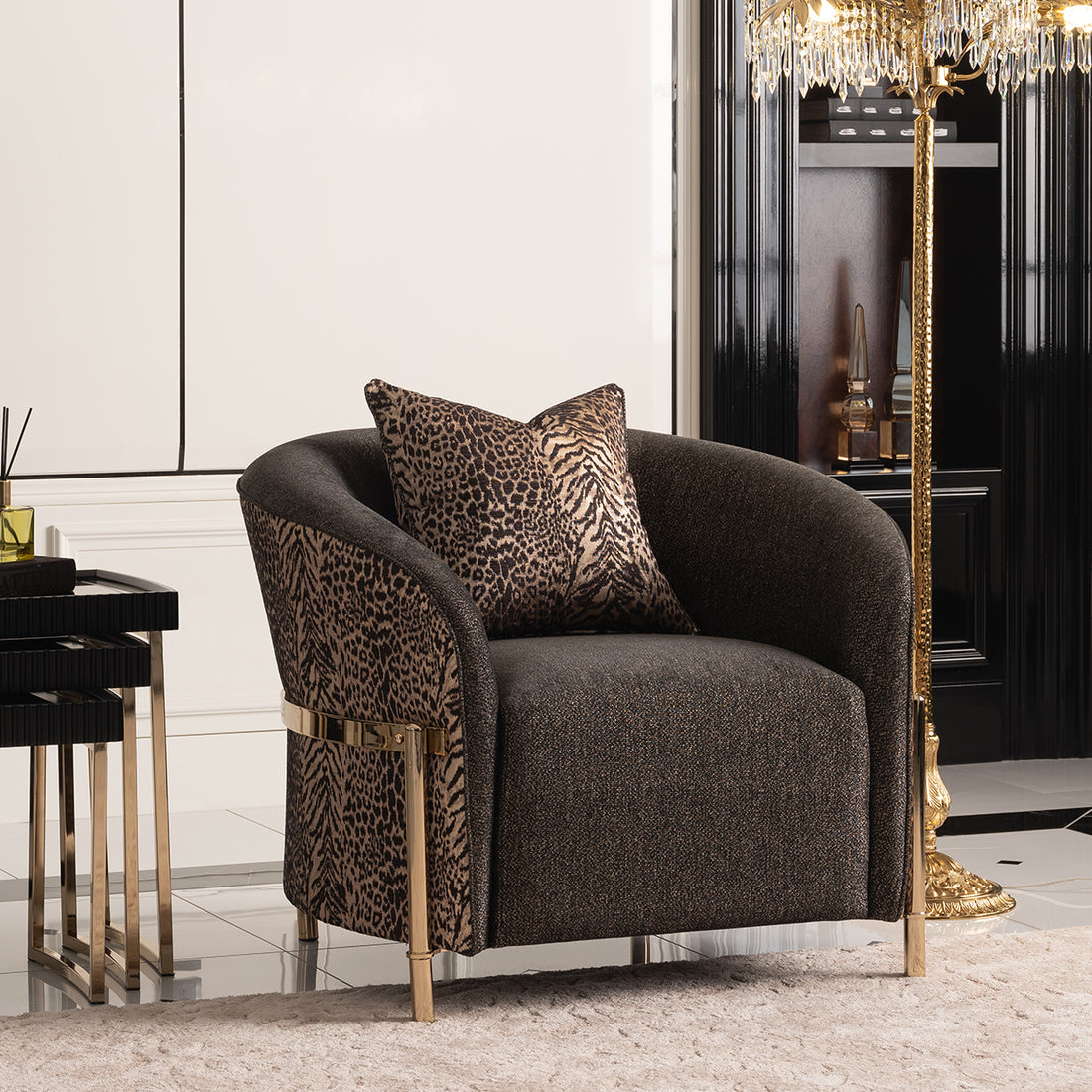 LISBON Chair Onyx Gold with stylish modern design | Vrxco.com