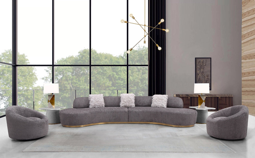 "Moon Sectional & Chair Dark Grey - Comfortable and Stylish Living Room Furniture" | Vrxco.com