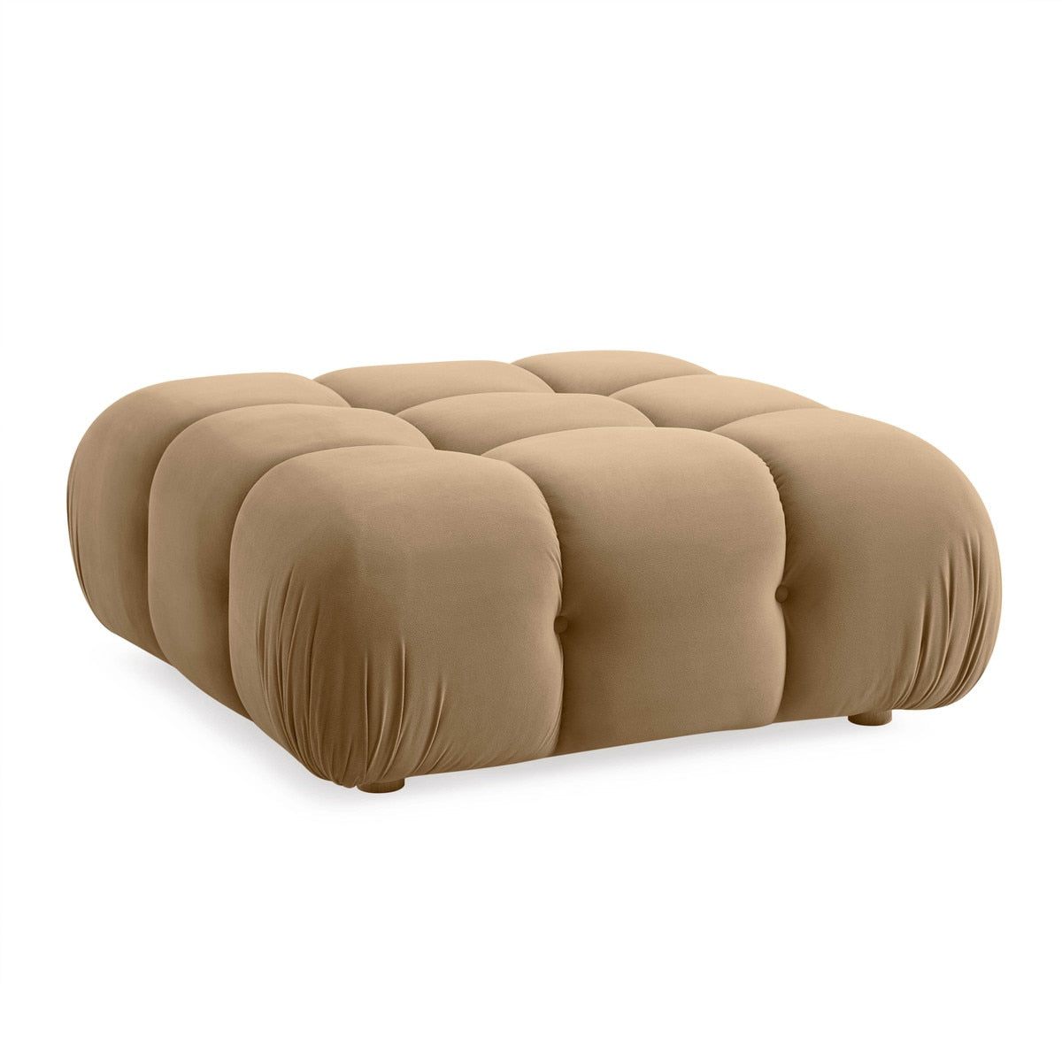 Calliope Cafe Au Lait Performance Velvet Modular Ottoman