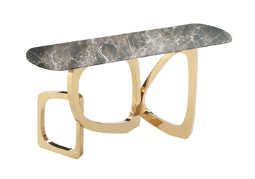 "Modrest Colton - Glam Brown & Gold Console Table - Elegant console table" | Vrxco.com 