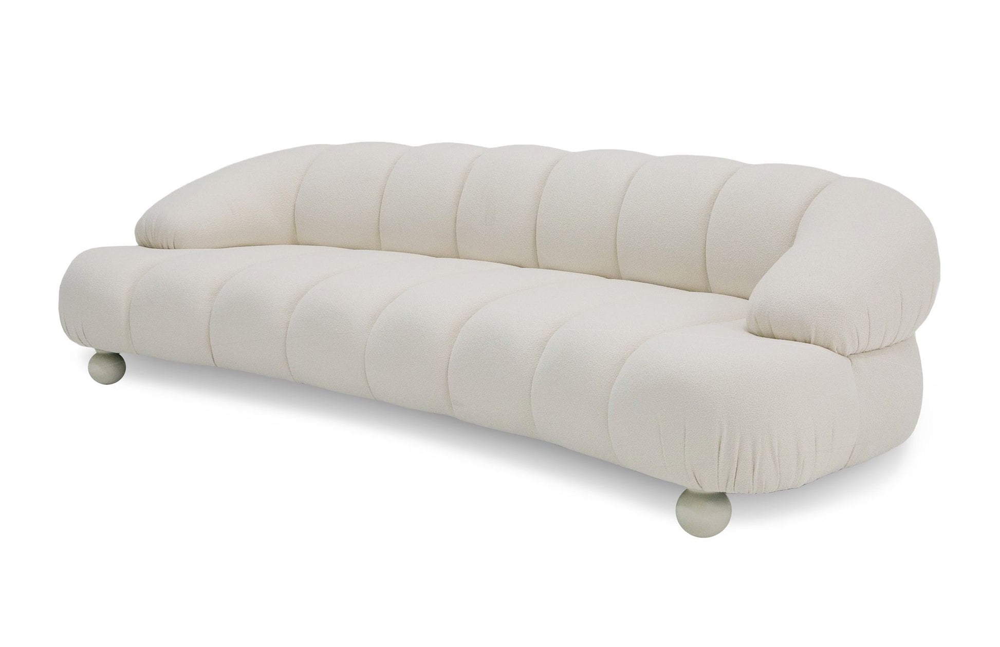 "Divani Casa Duran - Contemporary White Fabric 4-Seater Sofa - Stylish and comfortable living room furniture" | Vrxco.com