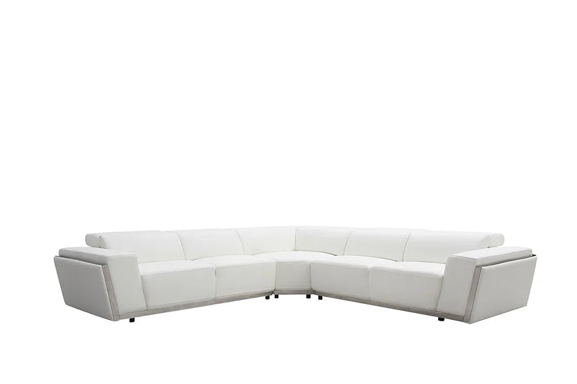 MI-8010A Domo Sectional in White with sleek design and plush comfort | Vrxco.com