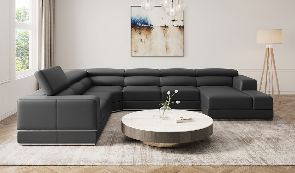 MI 5106 Pella Sectional in Dark Grey with modern design and plush comfort  | Vrxco.com