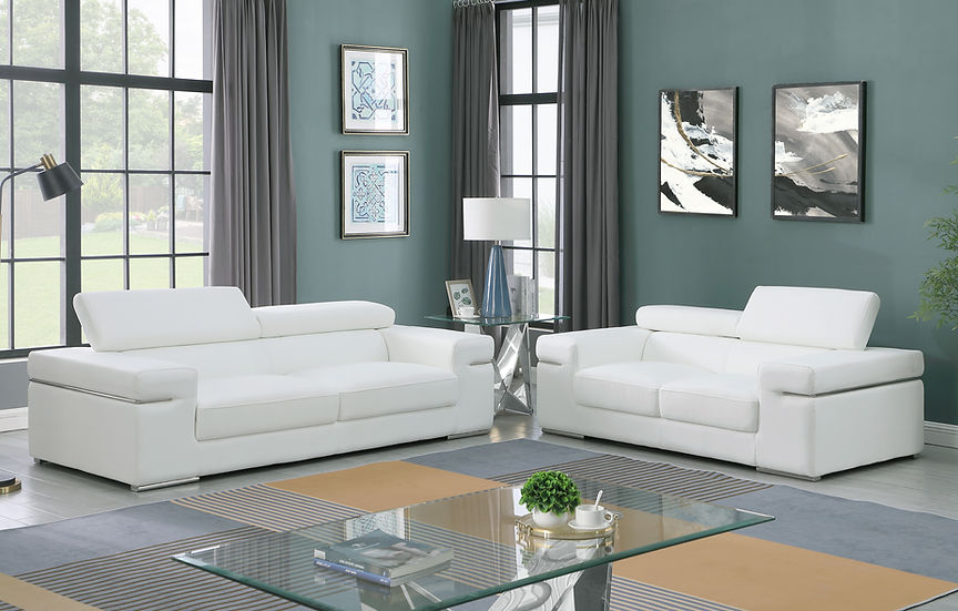 MI-8020 Soho Sofa Set in White with sleek design and plush comfort | Vrxco.com 