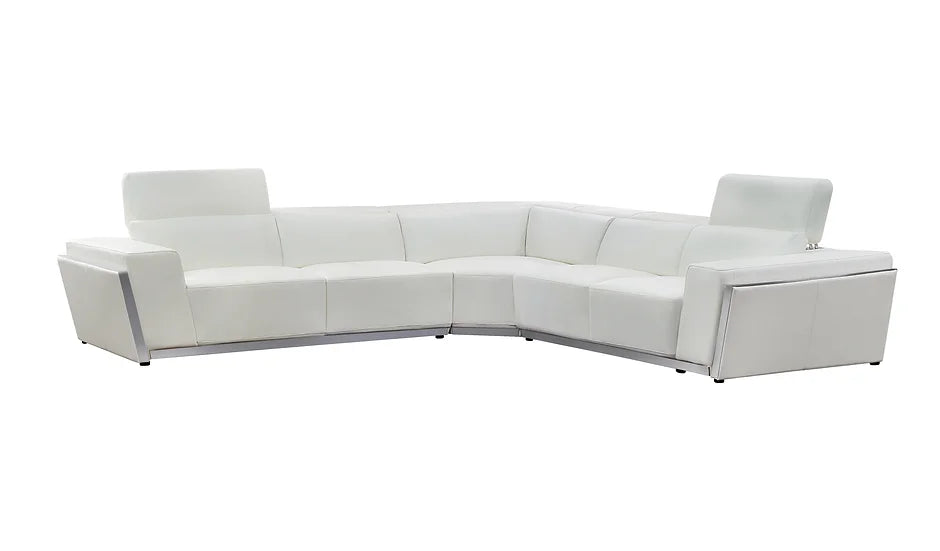 MI-8010A Domo Sectional in White with sleek design and plush comfort | Vrxco.com