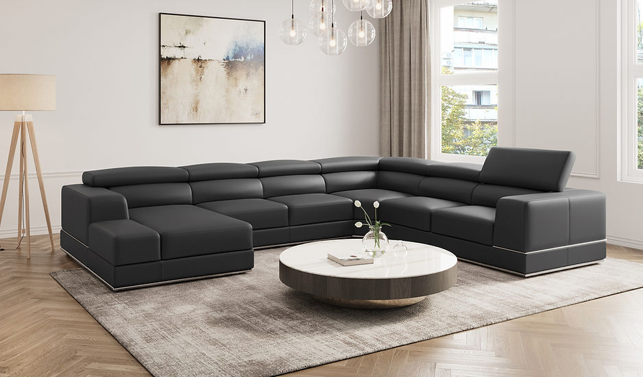 MI 5106 Pella Sectional in Dark Grey with modern design and plush comfort  | Vrxco.com