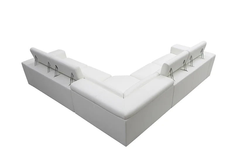 MI-8010A Domo Sectional in White with sleek design and plush comfort | Vrxco.com