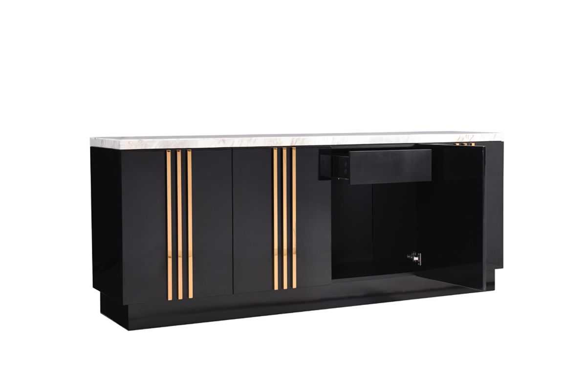 Modrest Kingsley Modern Marble & Rosegold Buffet showcasing luxury and modern design | Vrxco.com