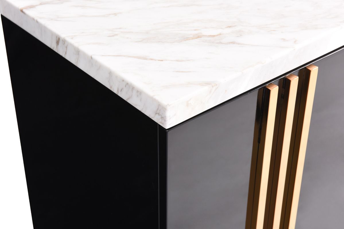 Modrest Kingsley Modern Marble & Rosegold Buffet showcasing luxury and modern design | Vrxco.com