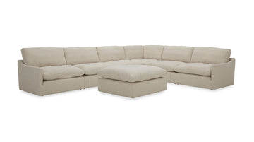 "Divani Casa Lennon - Transitional Beige Fabric Sectional Sofa - Comfortable and stylish living room furniture" | Vrxco.com