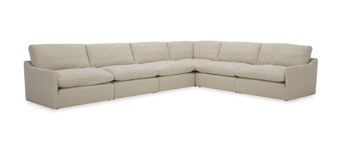 "Divani Casa Lennon - Transitional Beige Fabric Sectional Sofa - Comfortable and stylish living room furniture" | Vrxco.com